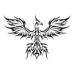 Tribal Phoenix Tattoo Design Stunning Vector Art with Bold Patterns