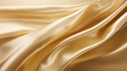 Elegant Golden Silk Fabric Textures Draped in Soft Flowing Waves Creating a Luxurious and Opulent Background for Design Projects and Artwork Flowing twisted golden cloth background