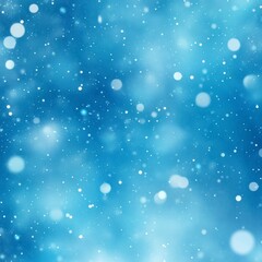 Snowy blue background with soft white bokeh effects creating a dreamy atmosphere