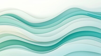 Abstract layered wave design featuring shades of blue and green