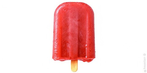 Red Popsicle Ice Cream Isolated on Transparent Background