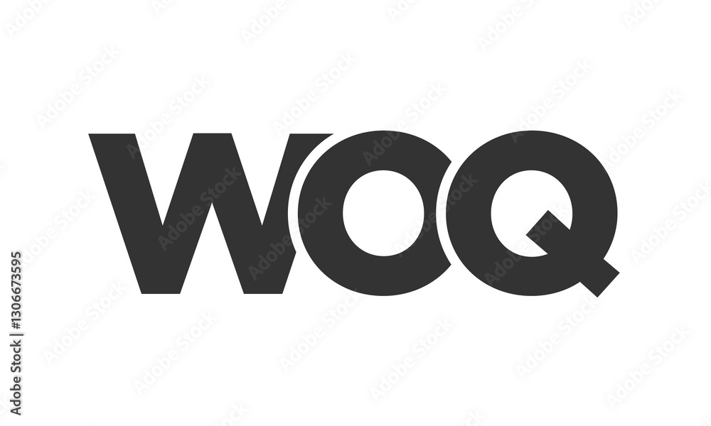 Fototapete woq logo design template with strong and modern bold text. initial based vector logotype featuring s
