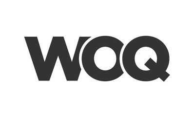 WOQ logo design template with strong and modern bold text. Initial based vector logotype featuring simple and minimal typography. Trendy company identity.