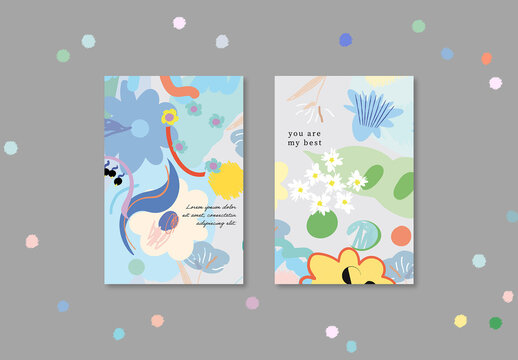 Floral Artistic Cards Layout