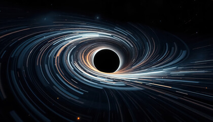 Digital artwork depicting immense gravitational pull of theoretical cosmic entity in deep space