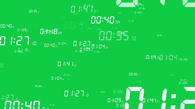 digital clock time passing, time management, exploring through time, time machine, timer countdown concept overlay animation on the green screen background