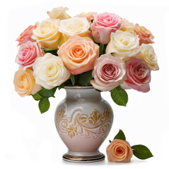 A high-end French Limoges ceramic vase with delicate 