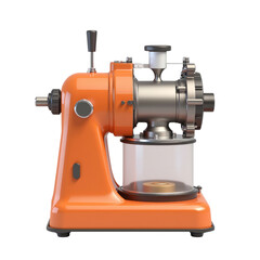 Retro Orange Coffee Grinder Showcasing Hand Crank Mechanism