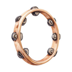 Obraz premium Rose Gold Tambourine Showcasing Spiral Cymbals