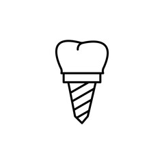 Teeth implant line Icon