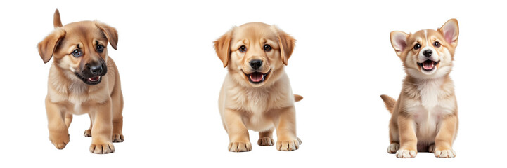 Three Adorable Puppies Playful and Charming in a Cozy Setting