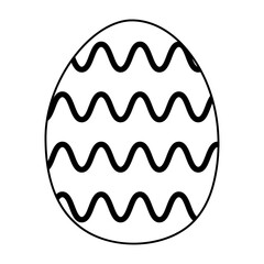 Decorative egg design with wavy lines for Easter celebration crafting activities