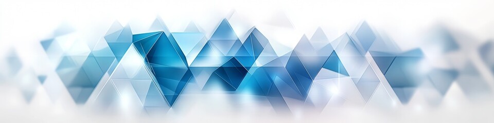 Blue Triangles Abstract Background, LinkedIn cover, copy space, AI Generated