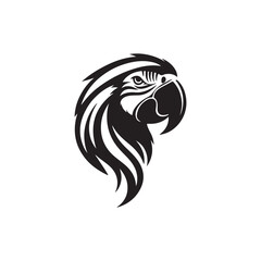 Obraz premium Macaw head vector silhouette logo art