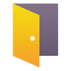 Gradient color icon, illustration for Door, enter, exit.