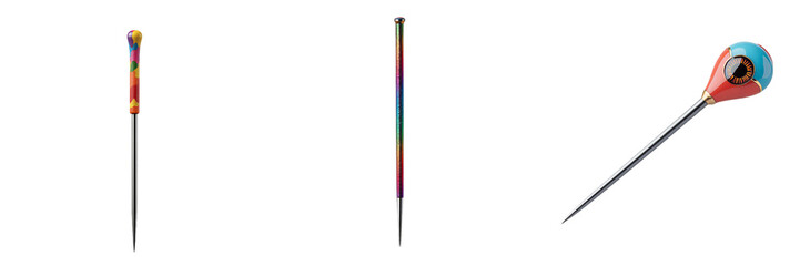 Colorful Pins Displayed on a Flat Surface