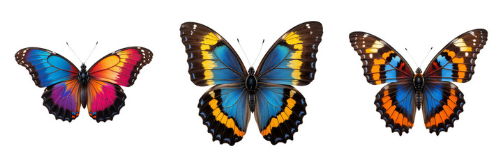 Colorful Butterflies with Unique Hues Displayed