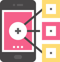 Obraz premium content sharing flat vector web icon