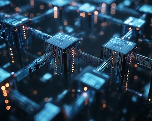 Data Intelligence Structure: A structure made entirely of data and digital nodes powered by AI intelligence