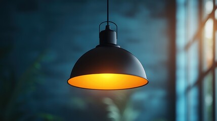Obraz premium black hanging lamp isolated,cartoon illustration style