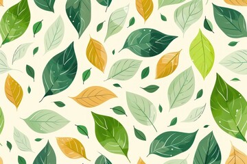 Fototapeta premium Flat summer background with leaves graphics pattern plant.