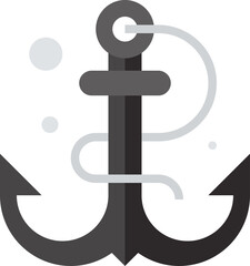 anchor text flat vector web icon