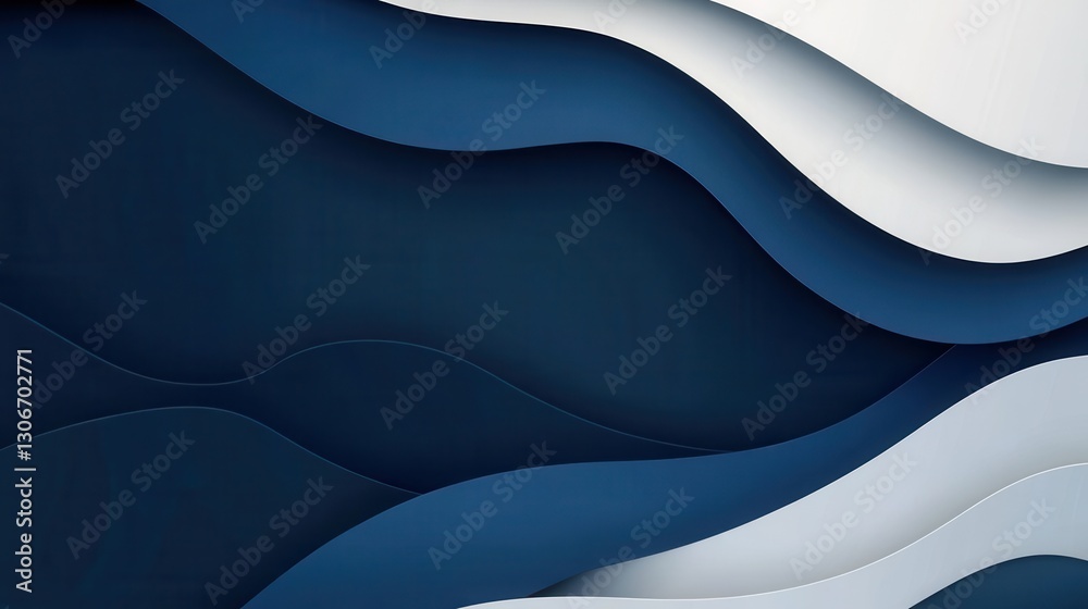 Poster Layered wave structures create dynamic backdrop for political discourse in deep navy and silver tones Generative AI