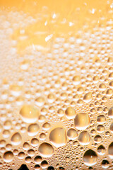 Gold Bubbles Close Up Background champagne Beer