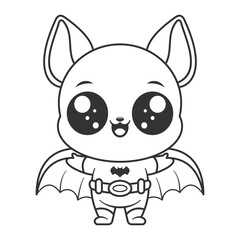 Bats feel happy wearing superhero suits, for coloring
