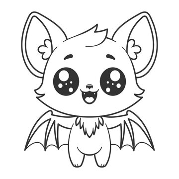 The bat feels happy, for coloring