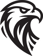 Bold Tribal Eagle Head Vector Logo in Black and White

