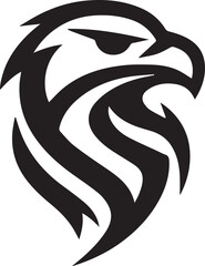 Bold Tribal Eagle Head Vector Logo in Black and White

