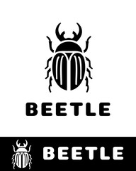 A modern, minimalist black beetle logo in vector format