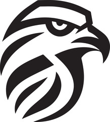 Bold Tribal Eagle Head Vector Logo in Black and White

