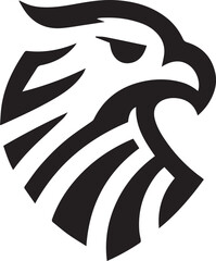 Bold Tribal Eagle Head Vector Logo in Black and White

