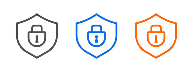 Security shield icon isolated on white