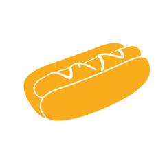 Hot dog logo symbol vector illustration of snack flat creative.