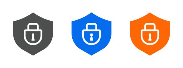 Security shield icon isolated on white