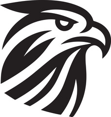 Bold Tribal Eagle Head Vector Logo in Black and White

