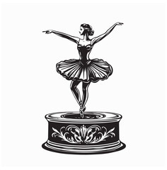Ballerina Music Box Image Vector isolated on white background. © Istianah