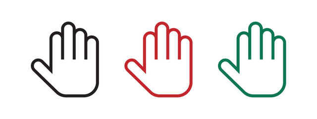 Obraz premium Hand icon set isolated on white