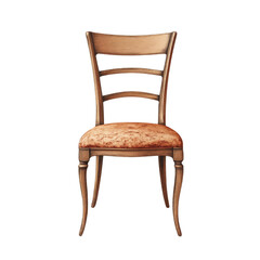 Fototapeta premium Wooden Chair with Upholstered Seat and Cabriole Legs