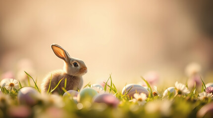 Easter Bunny Advertisement Easter Eggs | generative AI