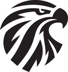 Bold Tribal Eagle Head Vector Logo in Black and White

