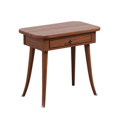 Fototapeta premium Wooden Side Table with Drawer and Tapered Legs