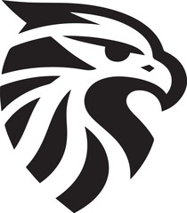 Bold Tribal Eagle Head Vector Logo in Black and White

