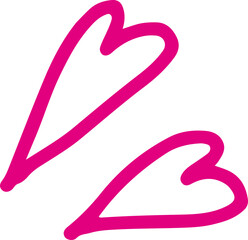 リアクション　ハート　ピンク　手書き　イラスト