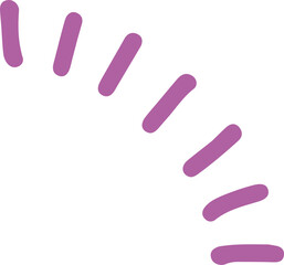 手書き　リアクション　集中線　放射線　紫