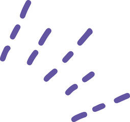 手書き　リアクション　紫　破線