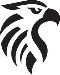 Bold Tribal Eagle Head Vector Logo in Black and White

